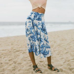 Zara High-waisted  Print MIDI Skirt Sz L